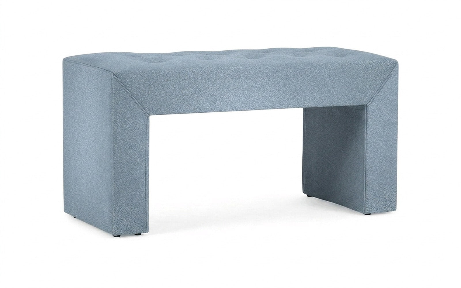 Enigma bench in Aura 11 fabric, product photo on white background