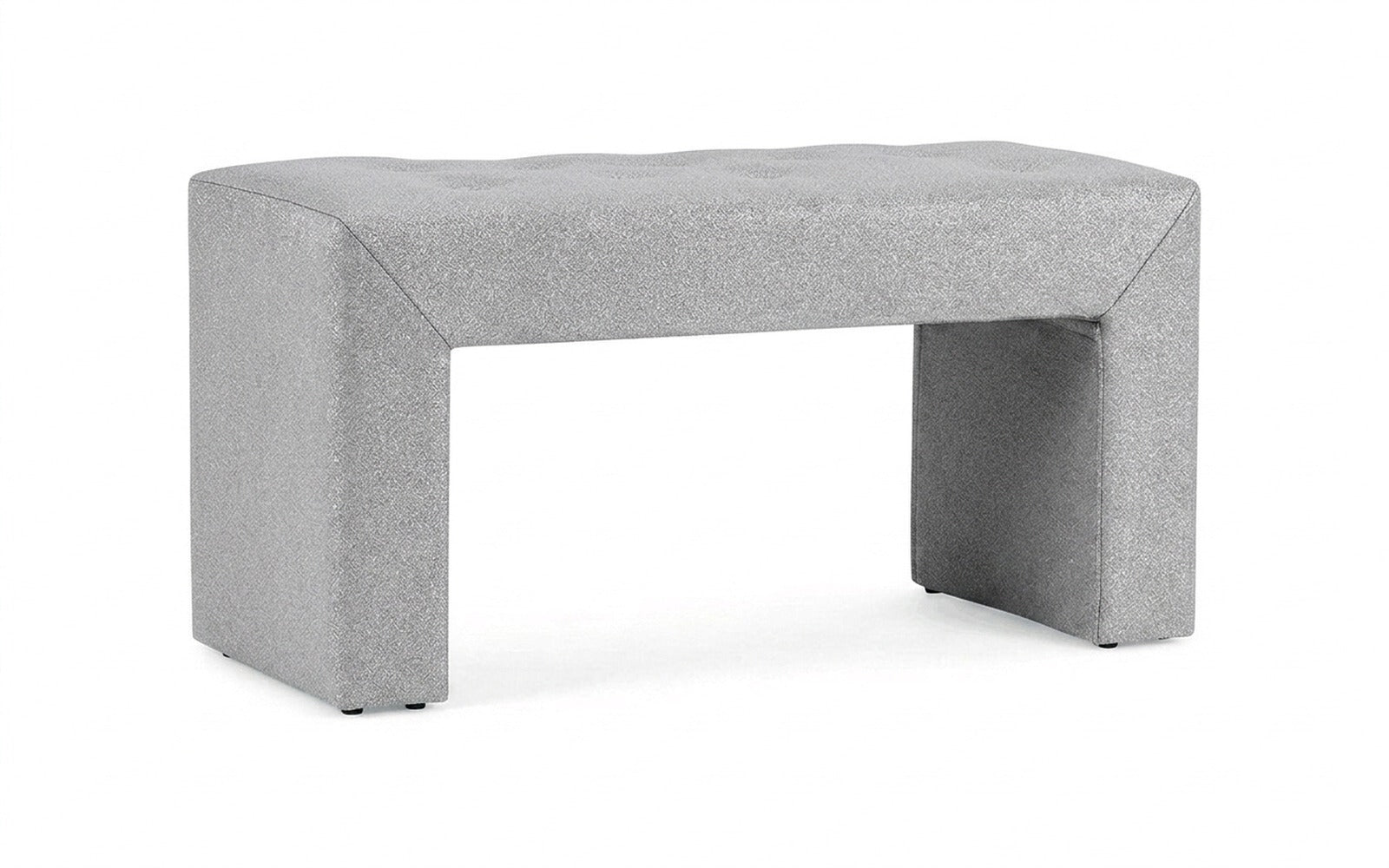 Enigma bench in Aura 12 fabric, product photo on white background