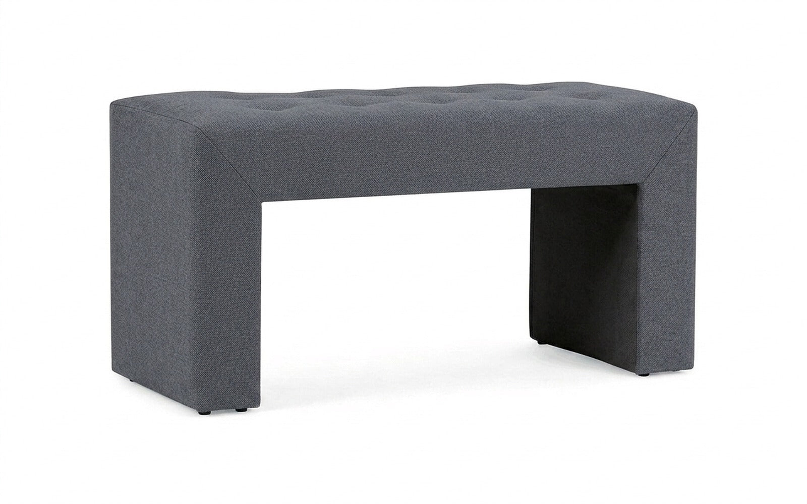 Enigma bench in Aura 15 fabric, product photo on white background