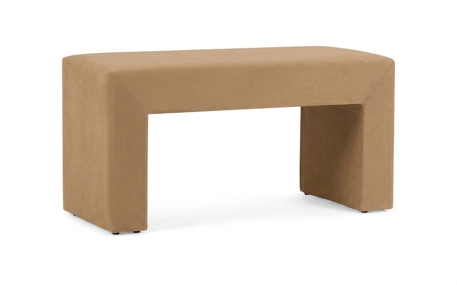 Enigma bench in Casanova Beige fabric, product photo on white background