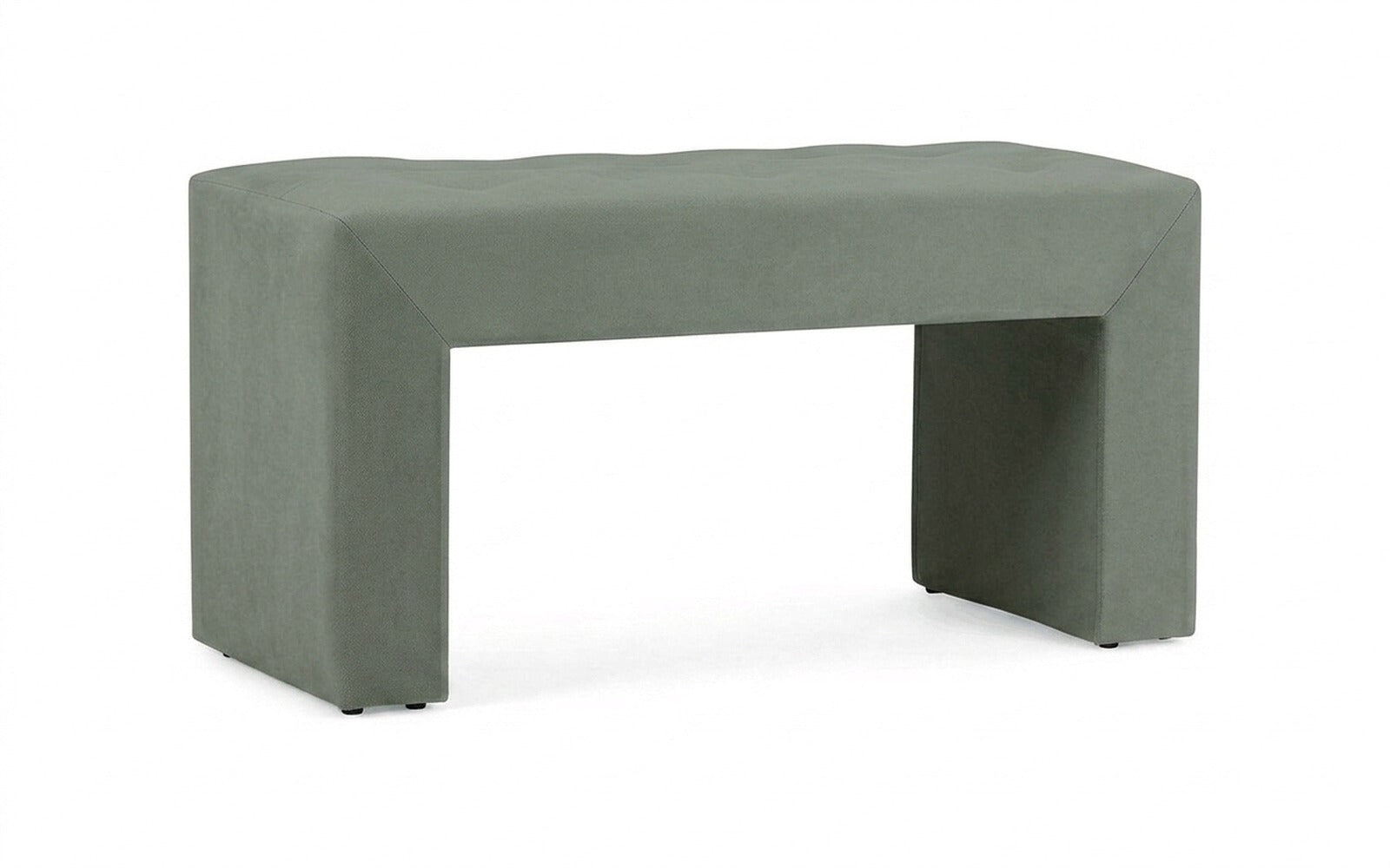 Enigma bench in Casanova Celadon fabric, product photo on white background
