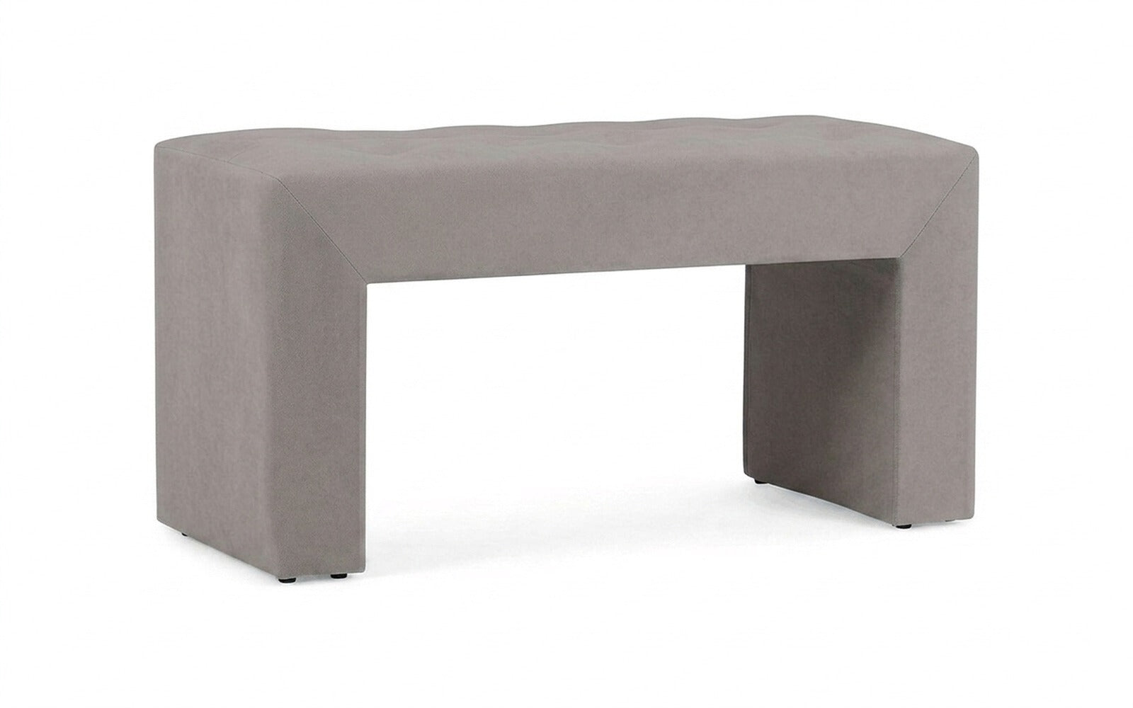 Enigma bench in Casanova Grey fabric, product photo on white background