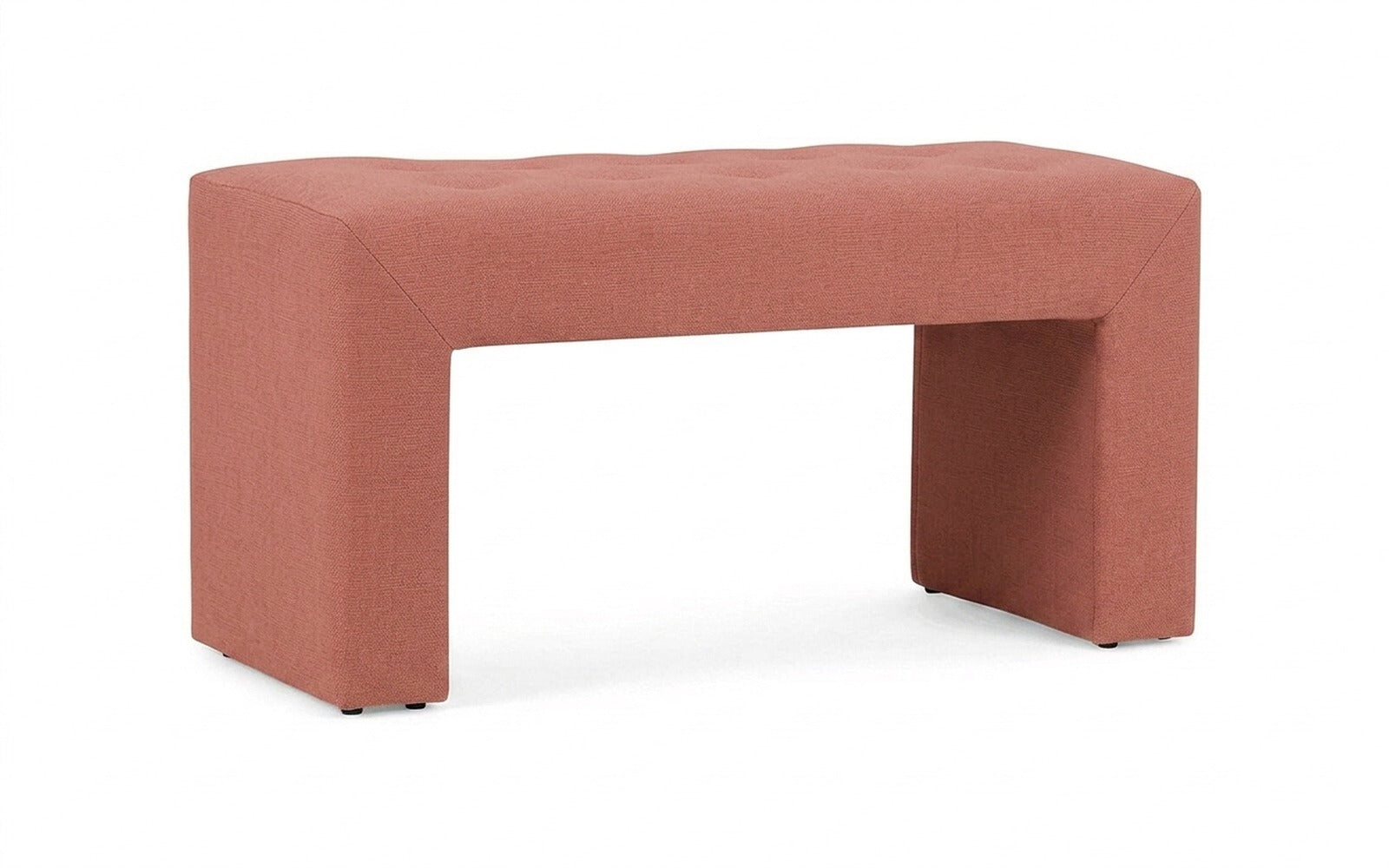 Enigma bench in Casanova Marsala fabric, product photo on white background