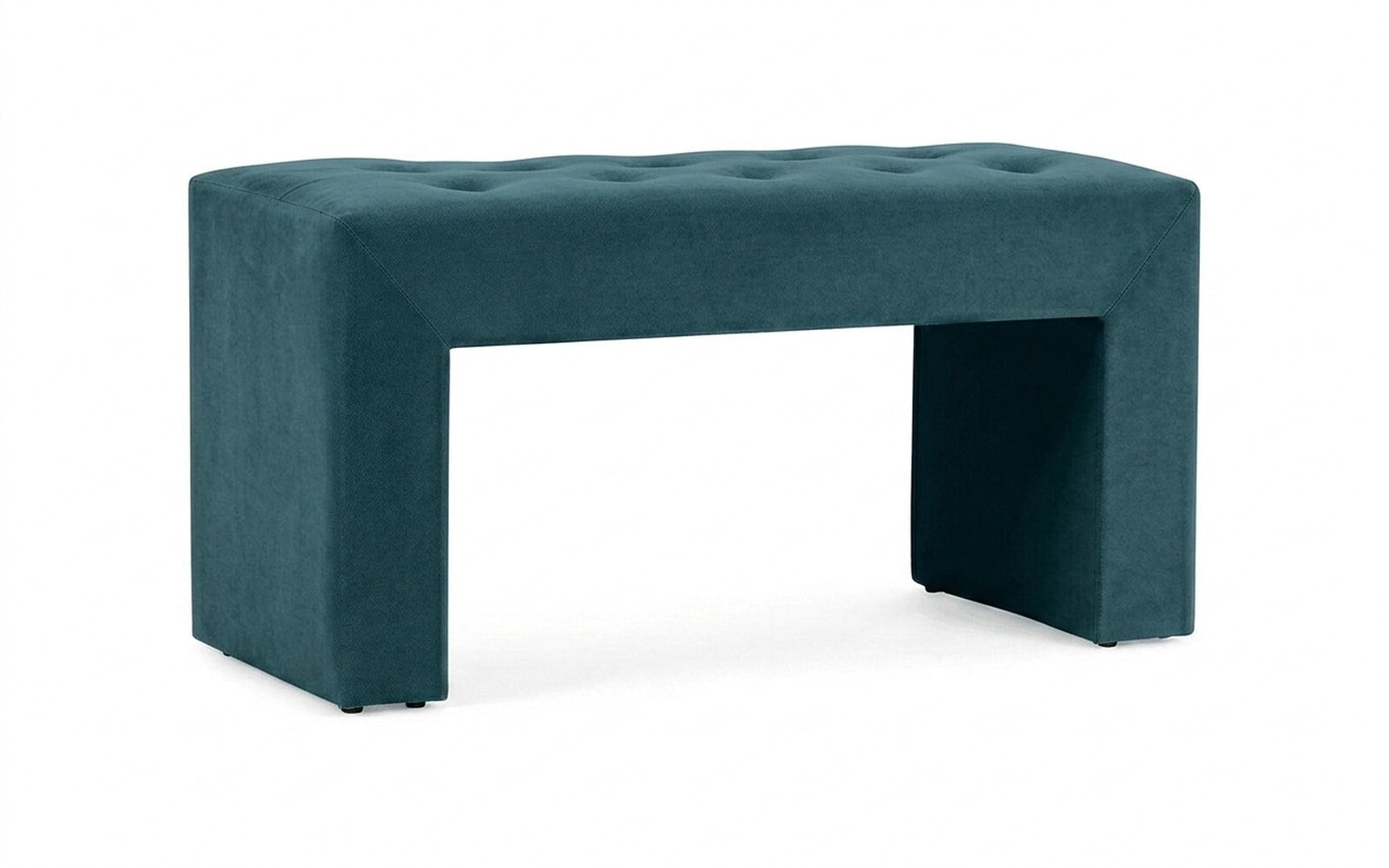 Enigma bench in Casanova Seawave fabric, product photo on white background