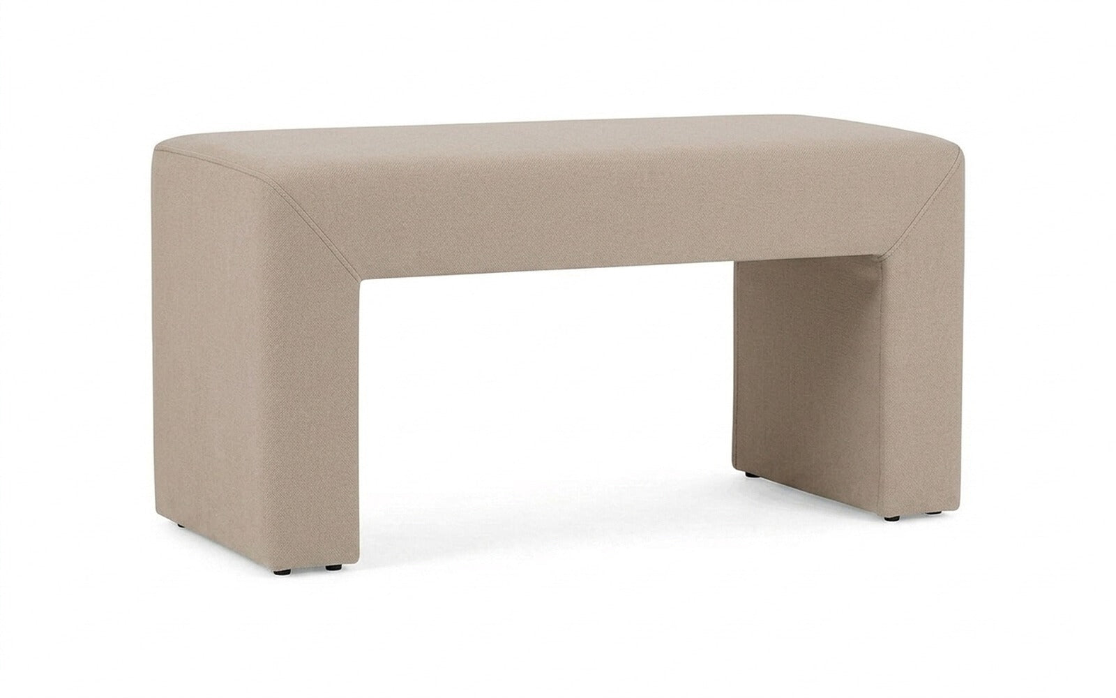 Enigma bench in Dumont 02 fabric, product photo on white background