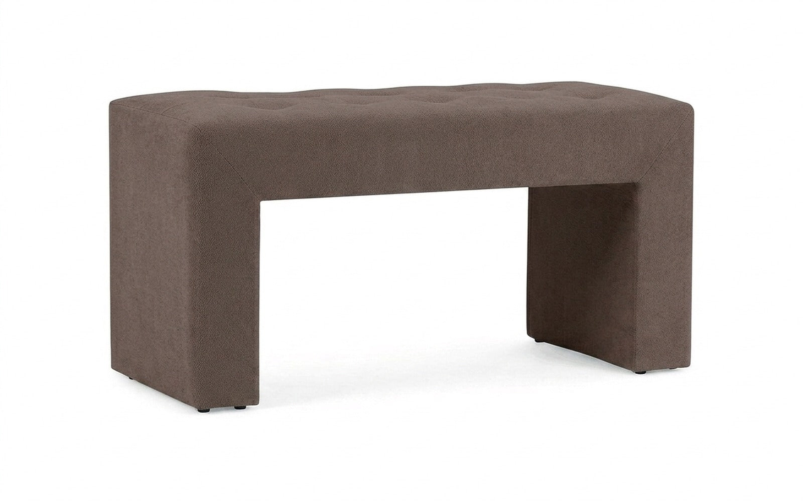 Enigma bench in Dumont 31 fabric, product photo on white background