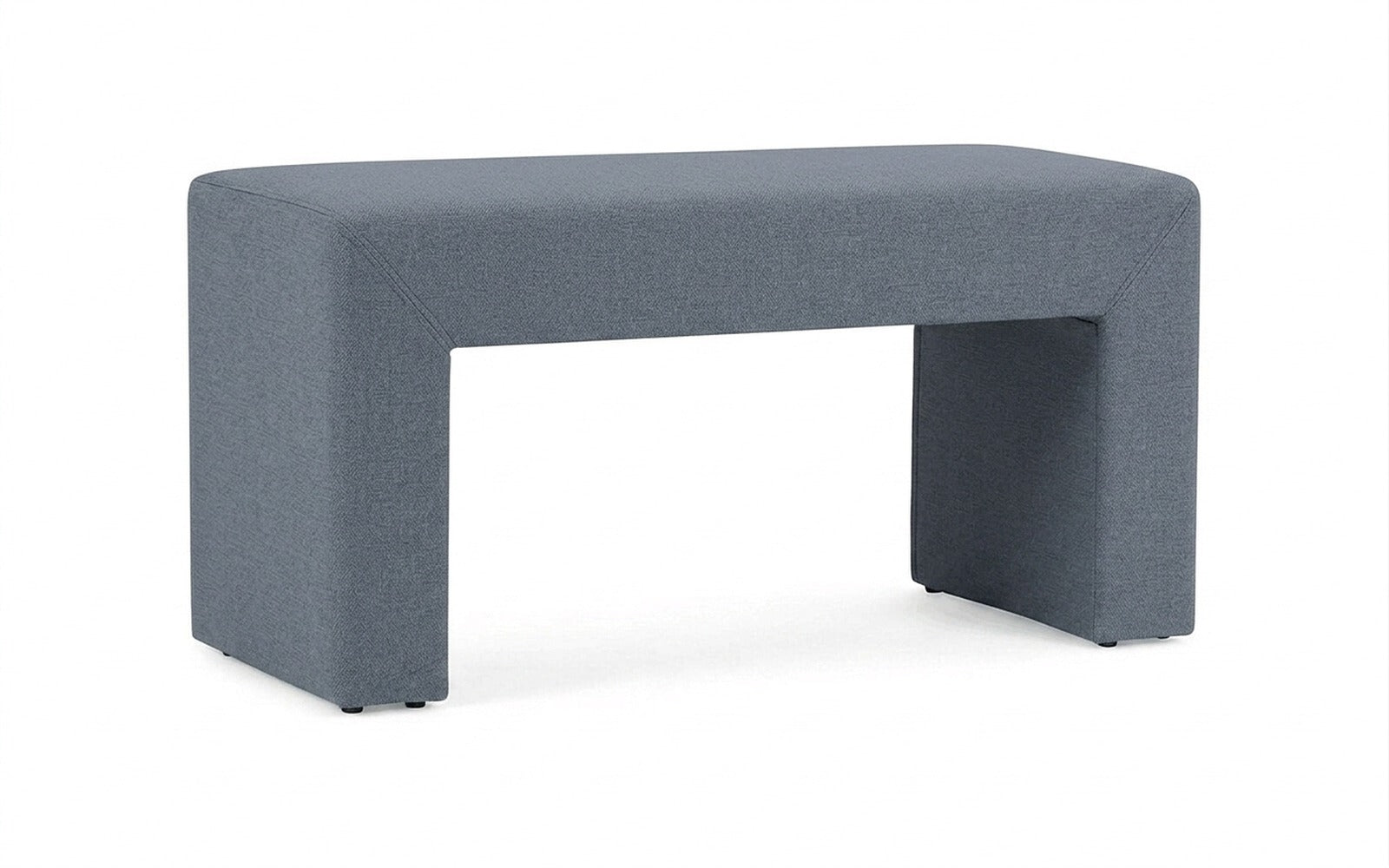 Enigma bench in Dumont 32 fabric, product photo on white background