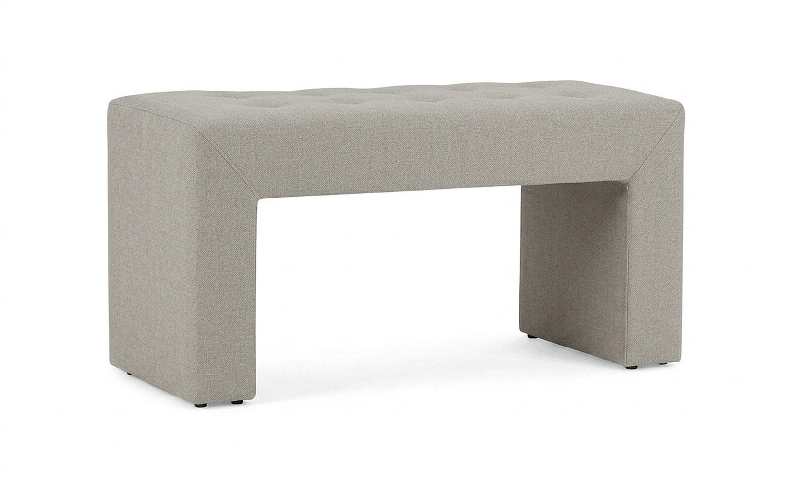 Enigma bench in Forte 01 fabric, product photo on white background