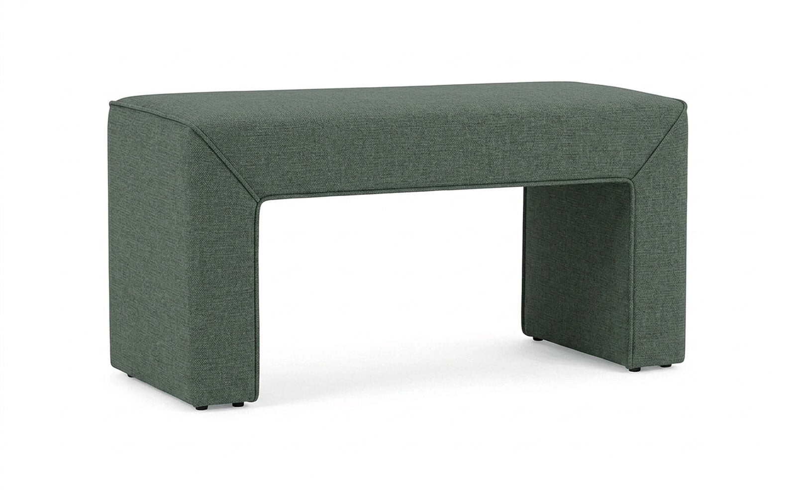 Enigma bench in Forte 07 fabric, product photo on white background