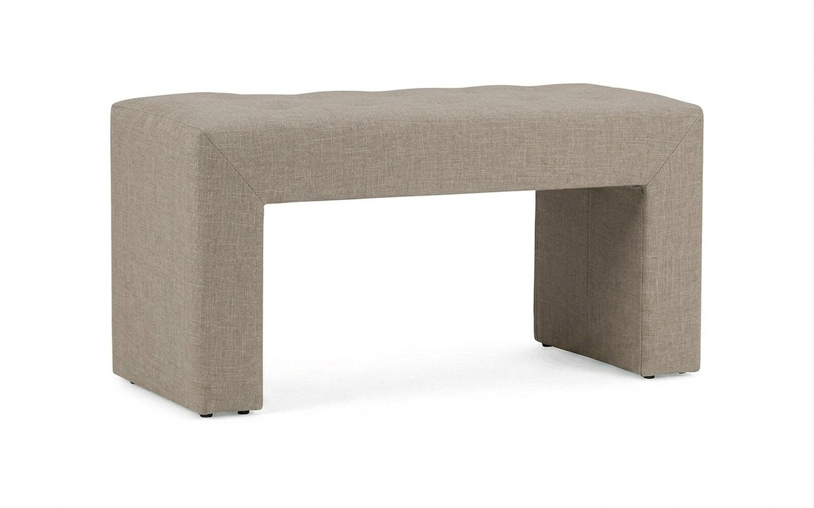 Enigma bench in Lidot Beige fabric, product photo on white background