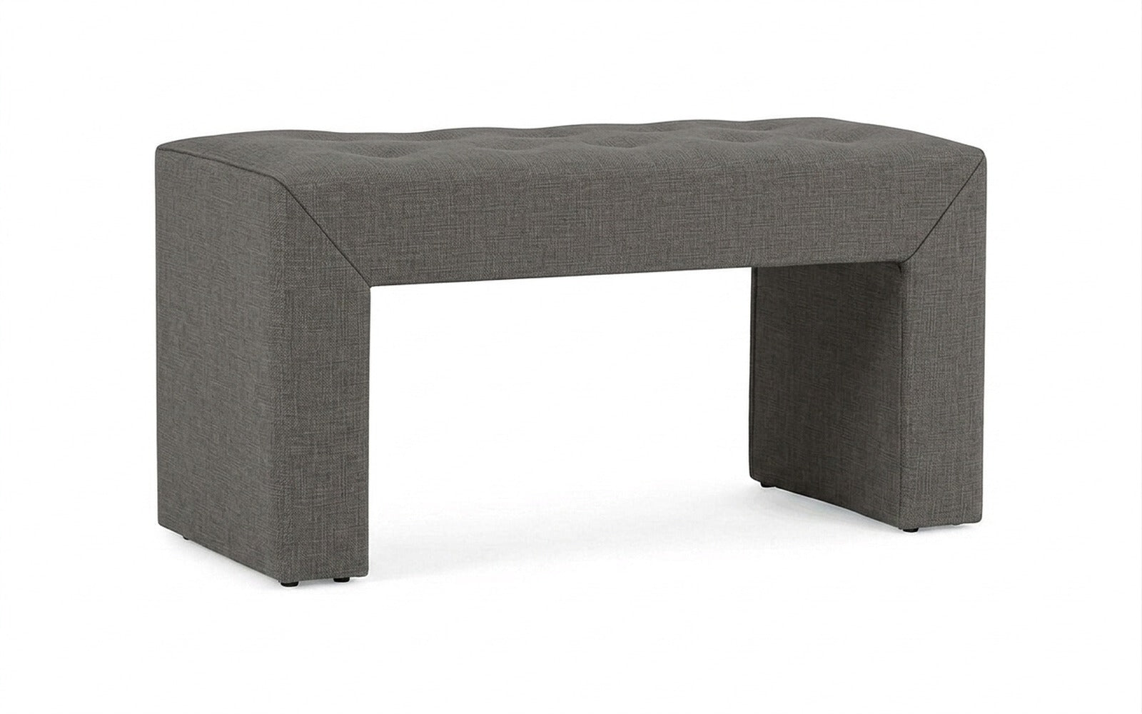 Enigma bench in Lidot Grey fabric, product photo on white background