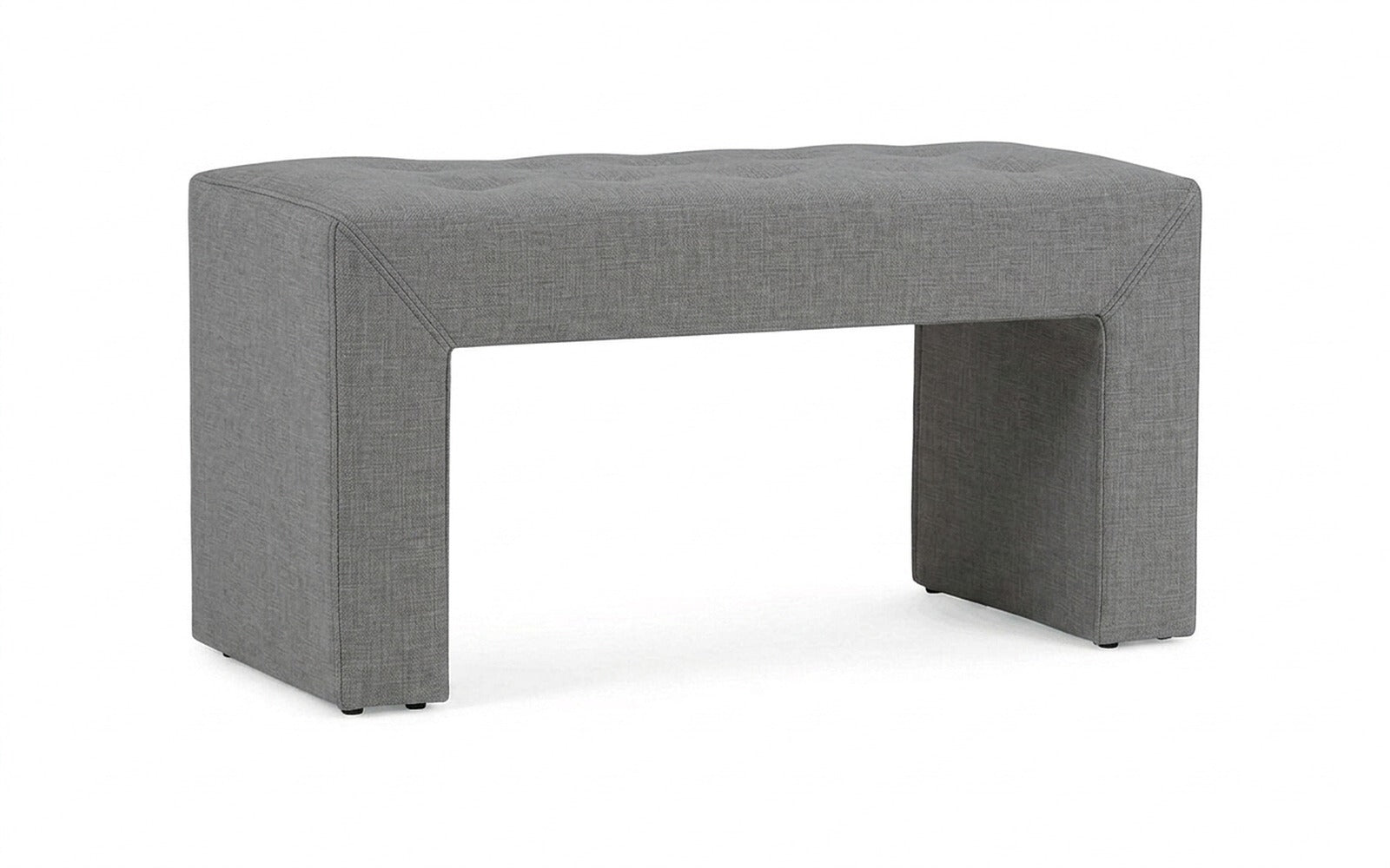 Enigma bench in Lidot Silver fabric, product photo on white background