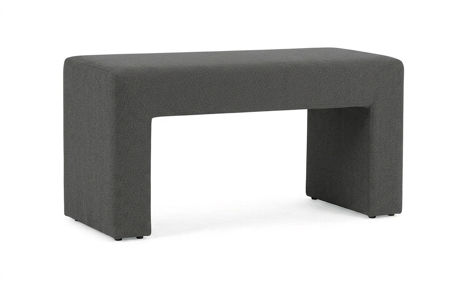 Enigma bench in Prime Dark fabric, product photo on white background
