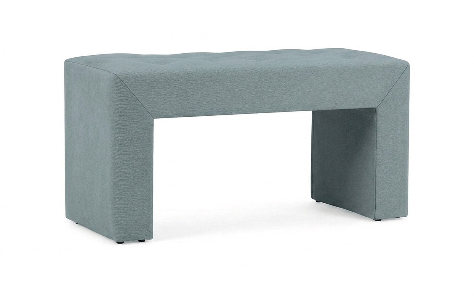 Enigma bench in Royal I Capri fabric, product photo on white background