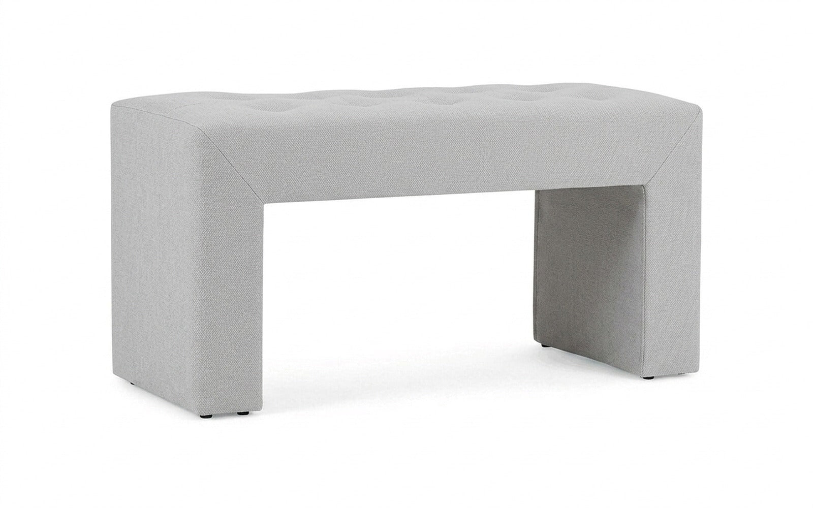Enigma bench in Royal I Haze fabric, product photo on white background