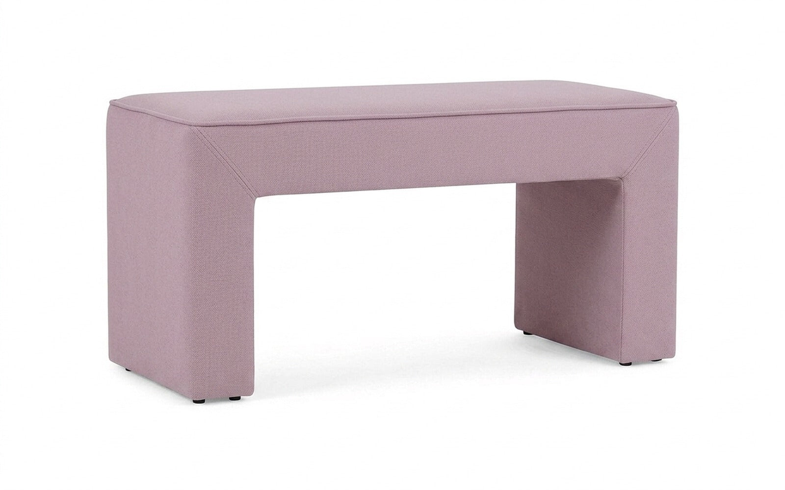Enigma bench in Royal I Lavanda fabric, product photo on white background