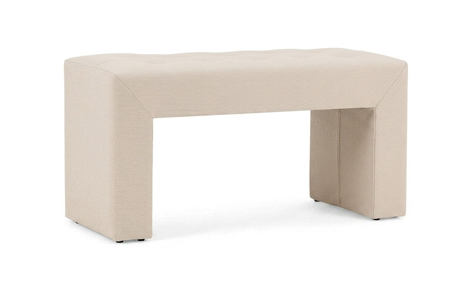 Enigma bench in Royal I Plombir fabric, product photo on white background