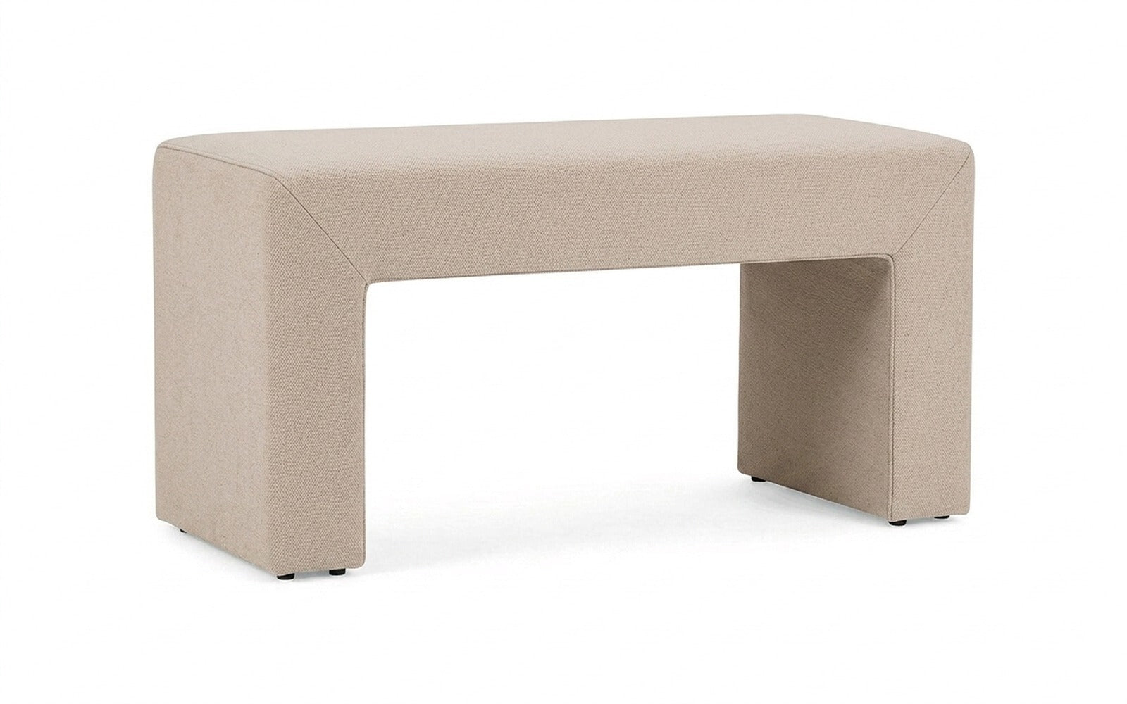Enigma bench in Royal I Sandy fabric, product photo on white background