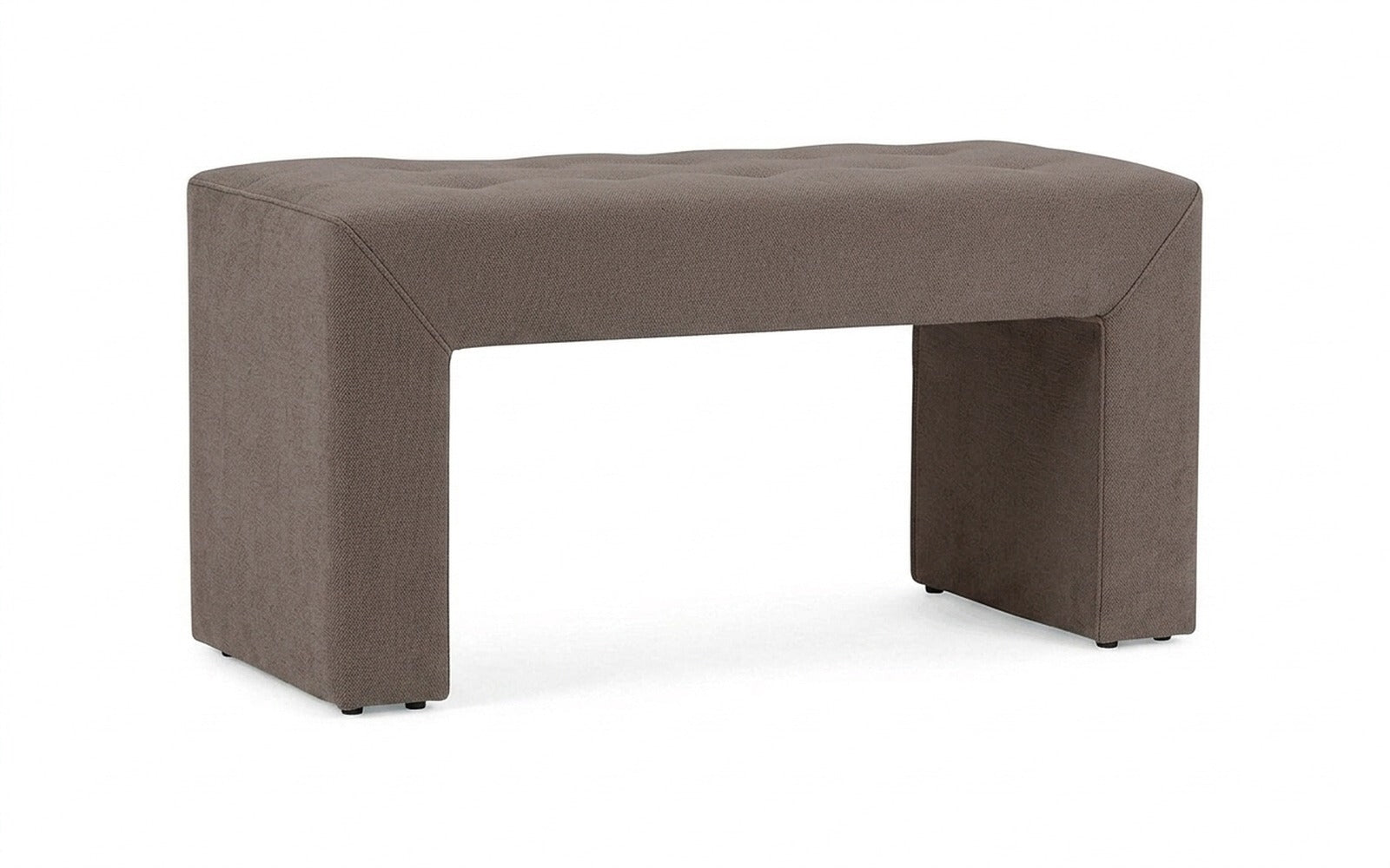 Enigma bench in Royal I Shiitake fabric, product photo on white background