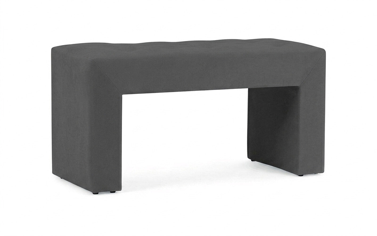 Enigma bench in Sky Velvet 16 fabric, product photo on white background