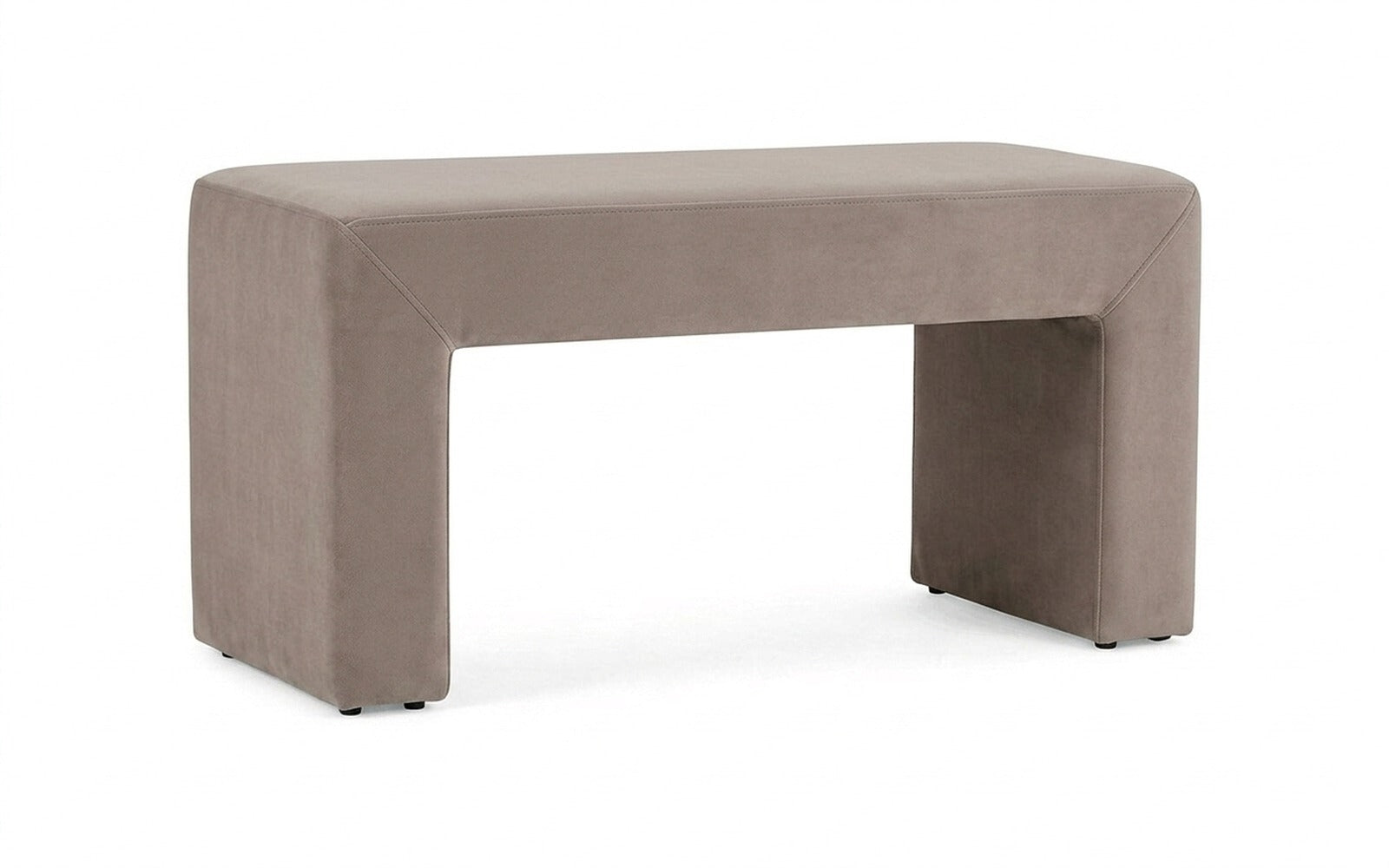 Enigma bench in Sky Velvet 17 fabric, product photo on white background