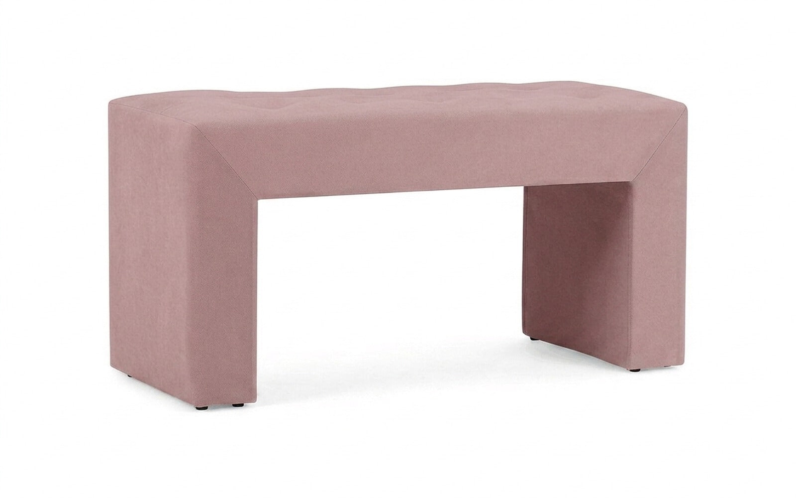 Enigma bench in Sky Velvet 252 fabric, product photo on white background