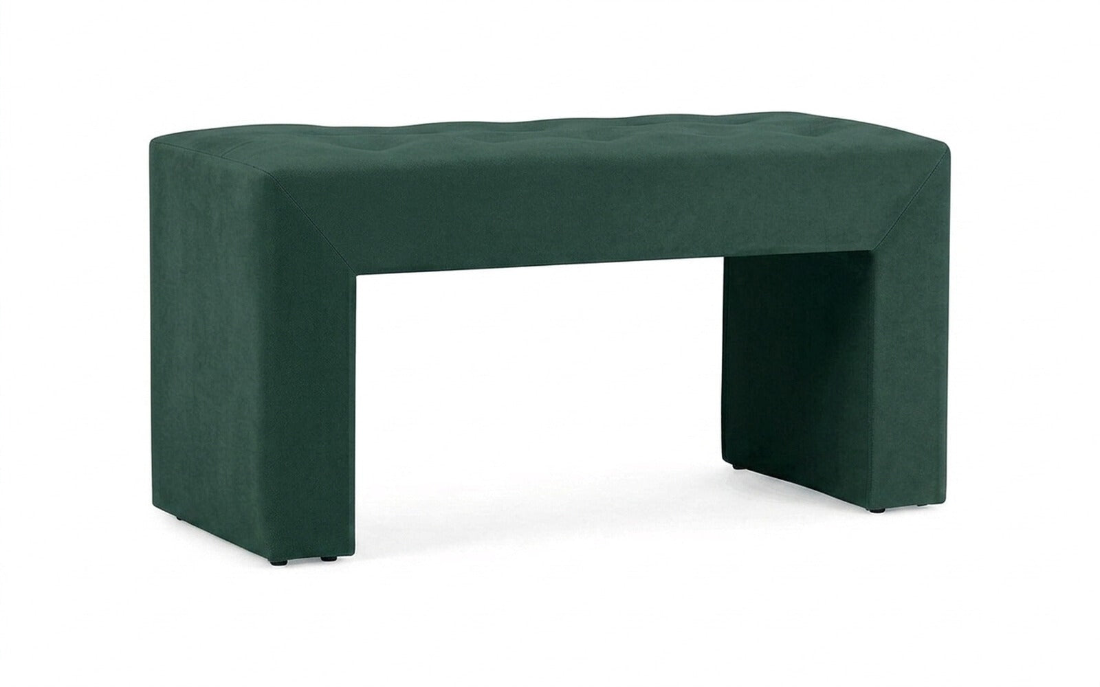 Enigma bench in Sky Velvet 42 fabric, product photo on white background
