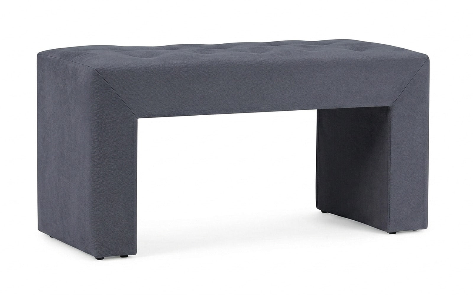 Enigma bench in Velutto 32 fabric, product photo on white background