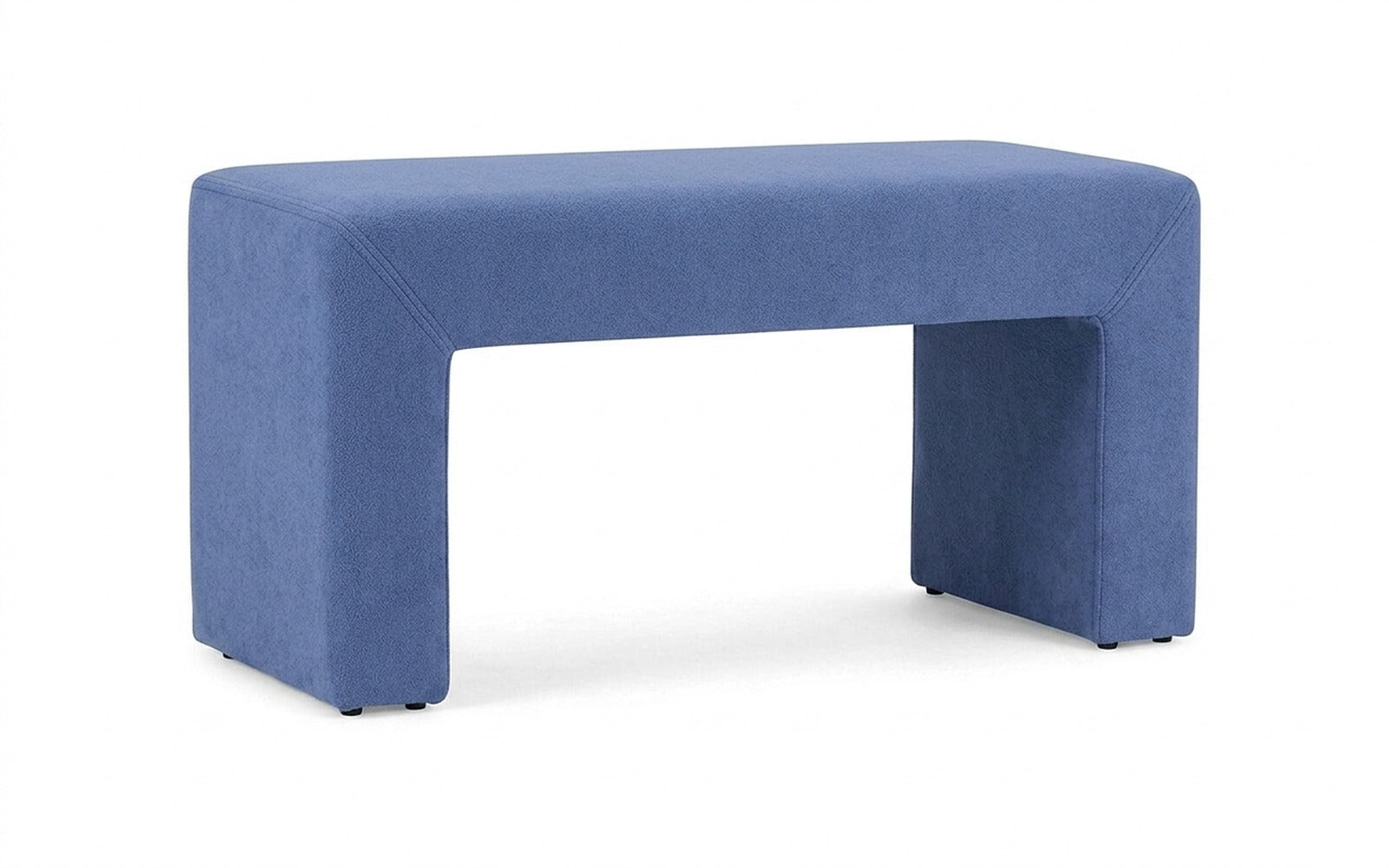 Enigma bench in Velutto 48 fabric, product photo on white background