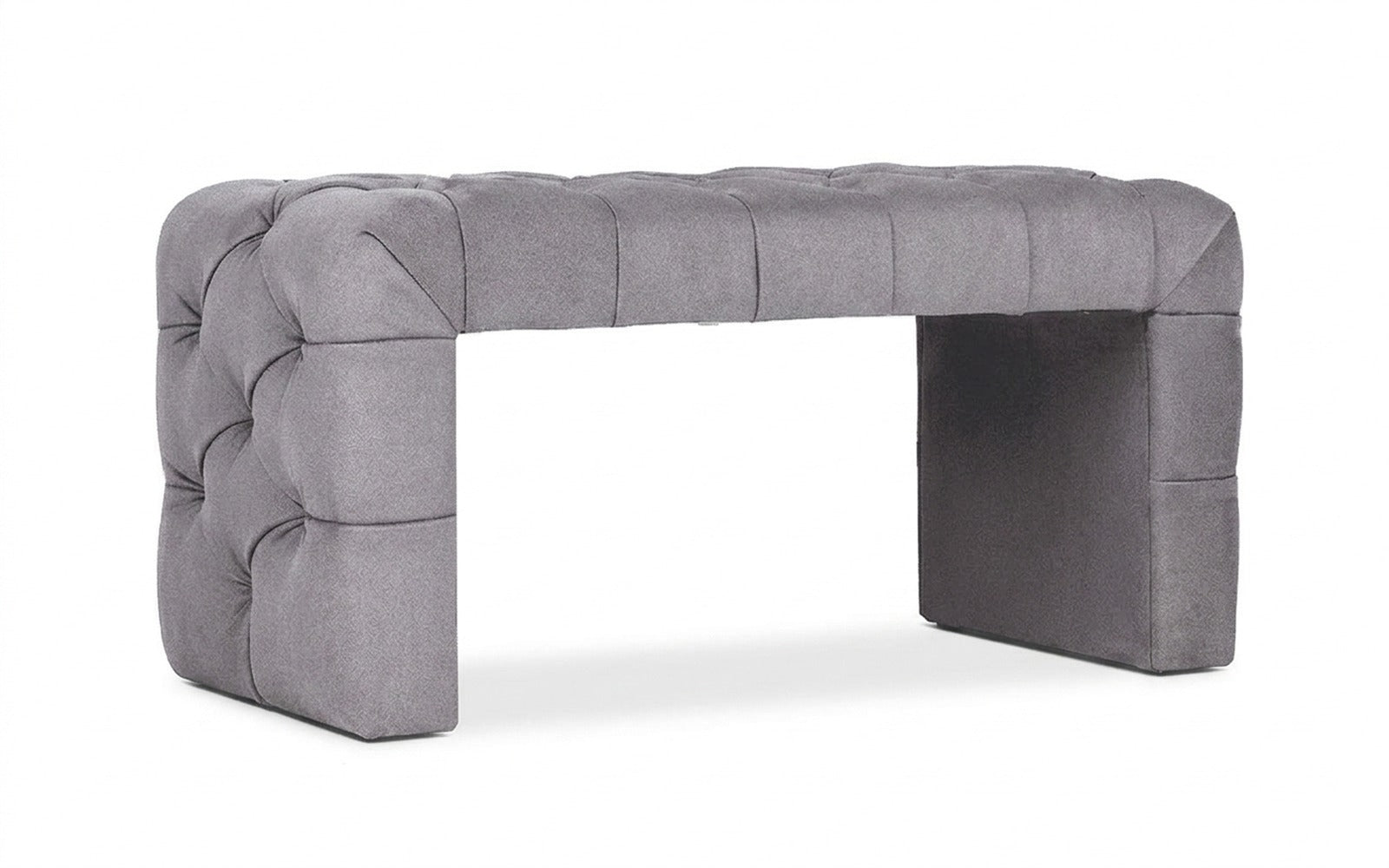 Greta bench in Aura 03 fabric, product photo on white background