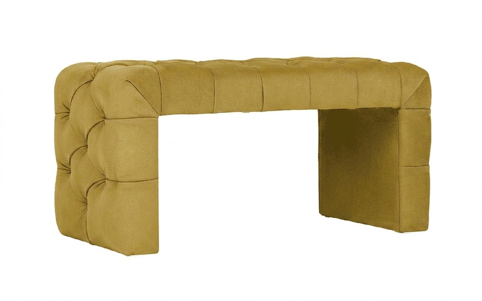 Greta bench in Aura 05 fabric, product photo on white background