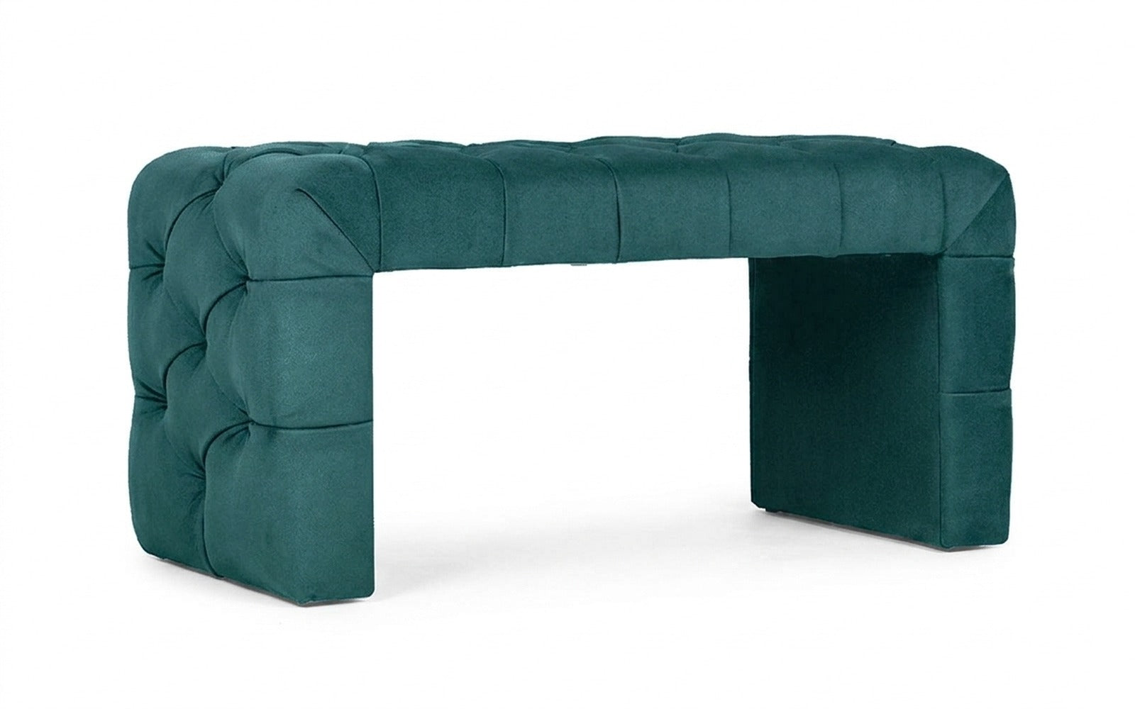 Greta bench in Aura 09 fabric, product photo on white background