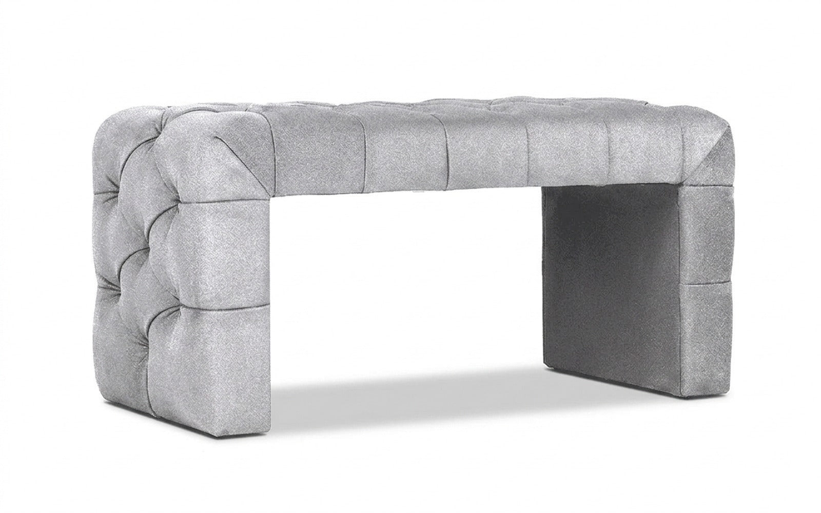 Greta bench in Aura 12 fabric, product photo on white background