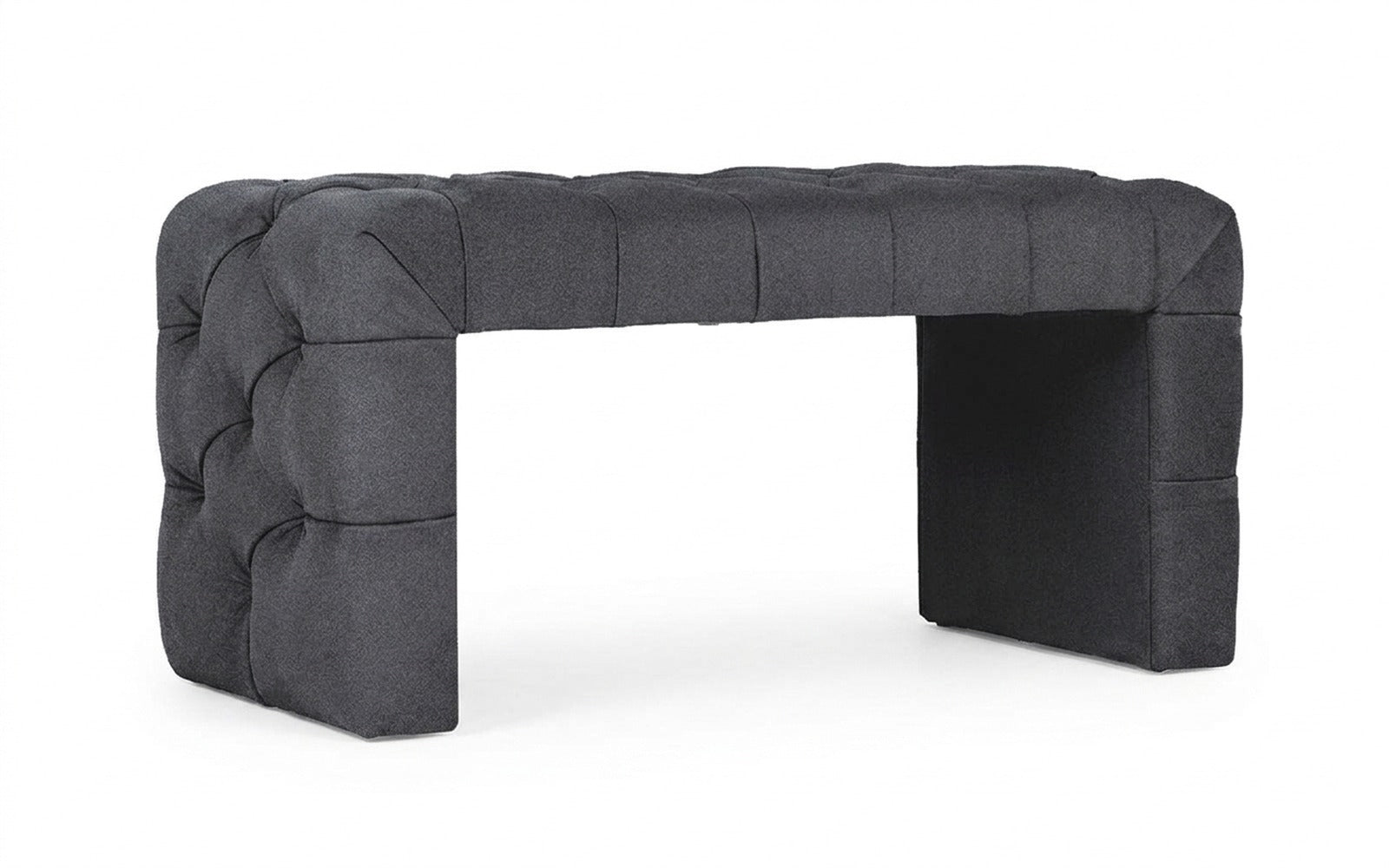 Greta bench in Aura 15 fabric, product photo on white background