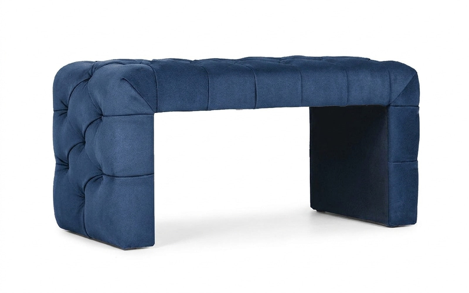 Greta bench in Aura 18 fabric, product photo on white background