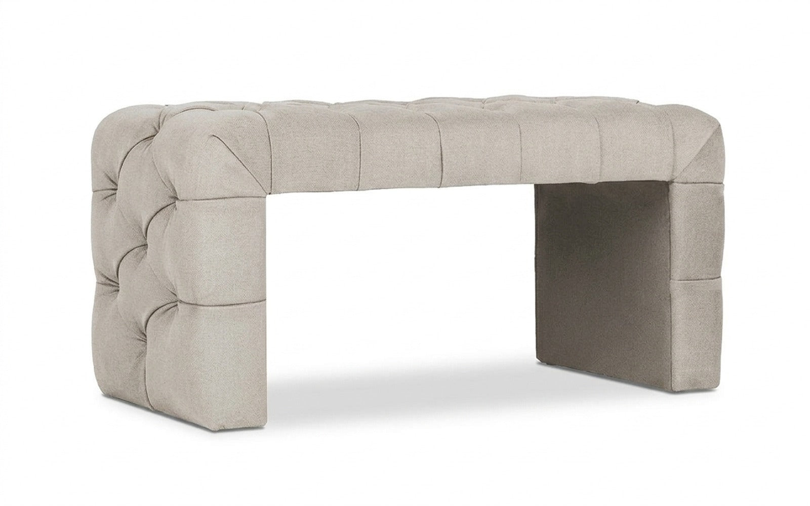 Greta bench in Forte 01 fabric, product photo on white background