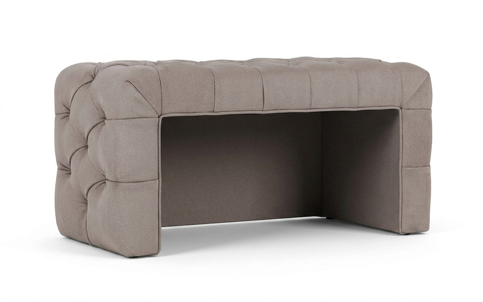 Greta bench in Shammy Foggy fabric, product photo on white background