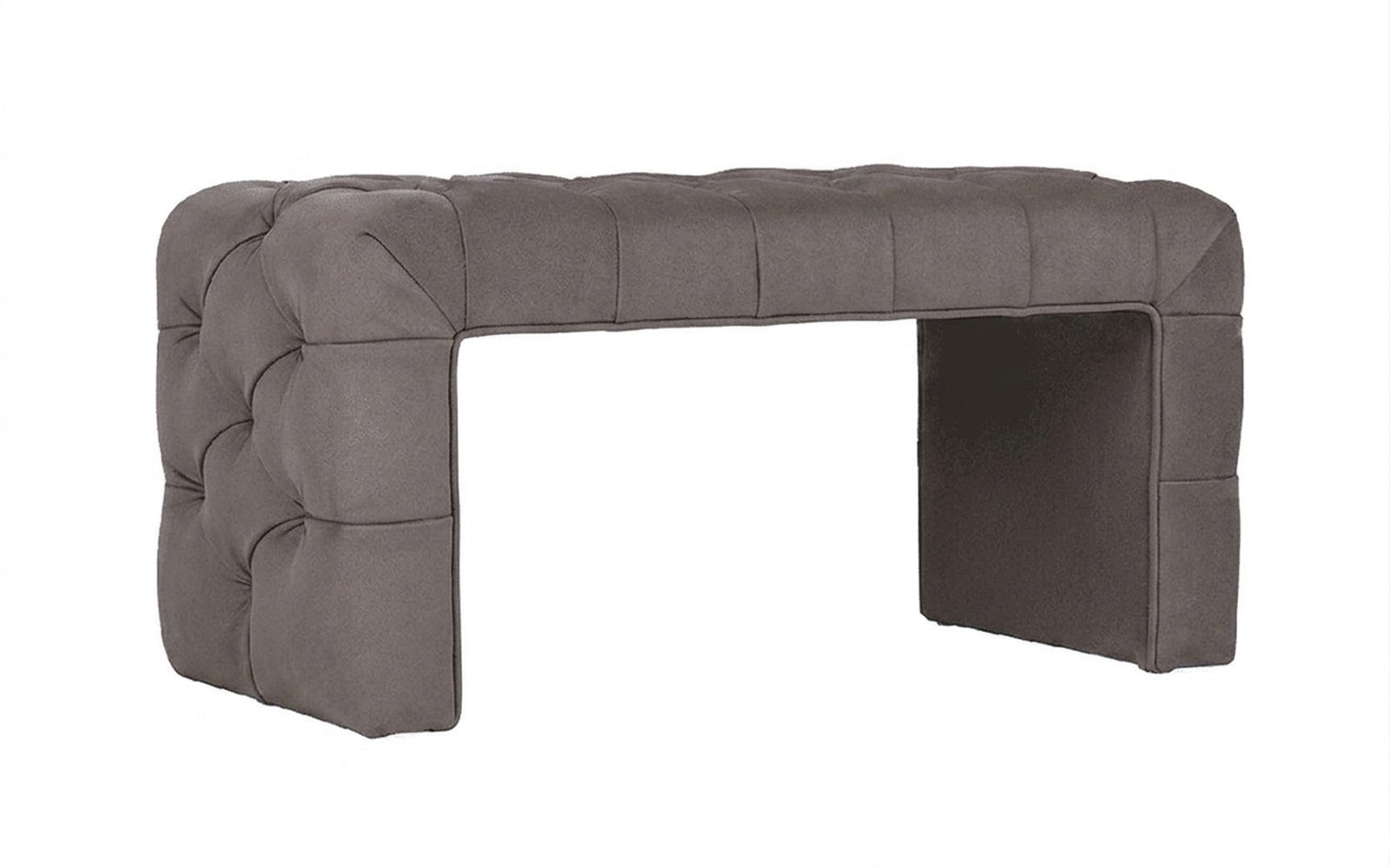Greta bench in Shammy Smoky fabric, product photo on white background
