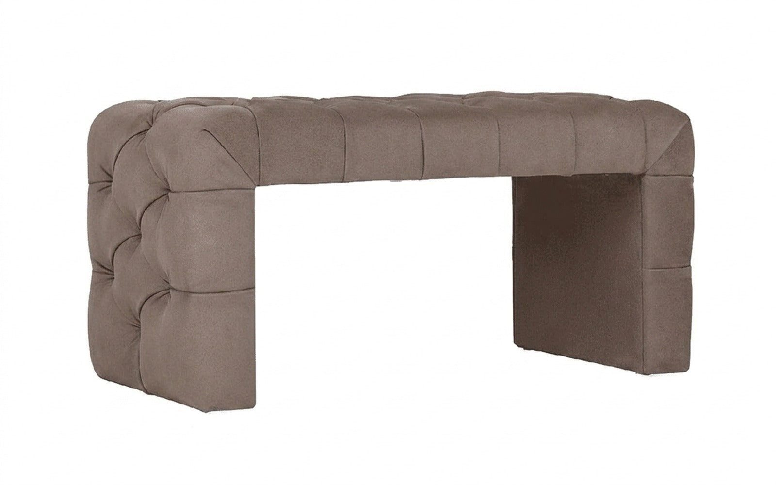 Greta bench in Shammy Terra fabric, product photo on white background