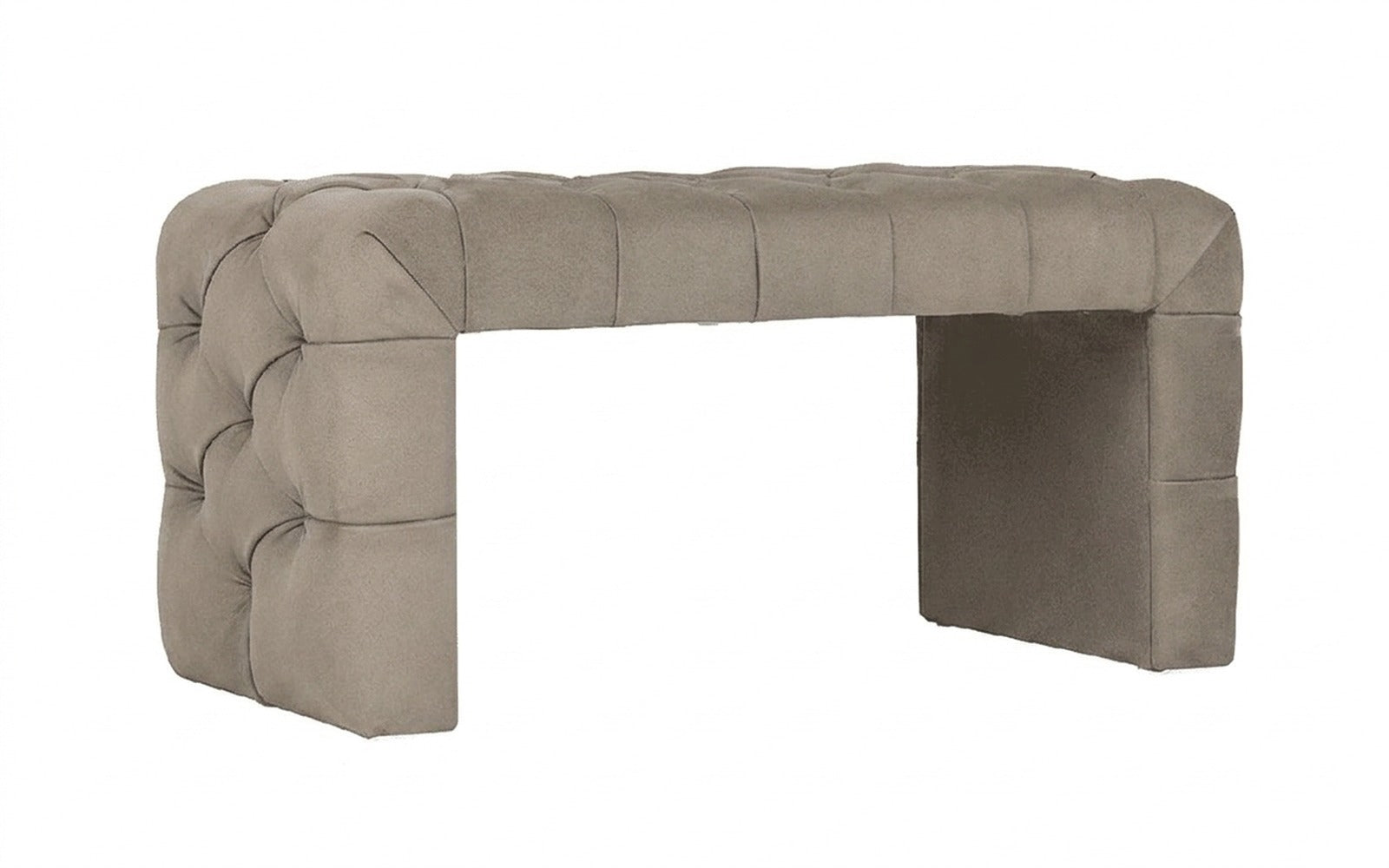 Greta bench in Sky Velvet 21 fabric, product photo on white background