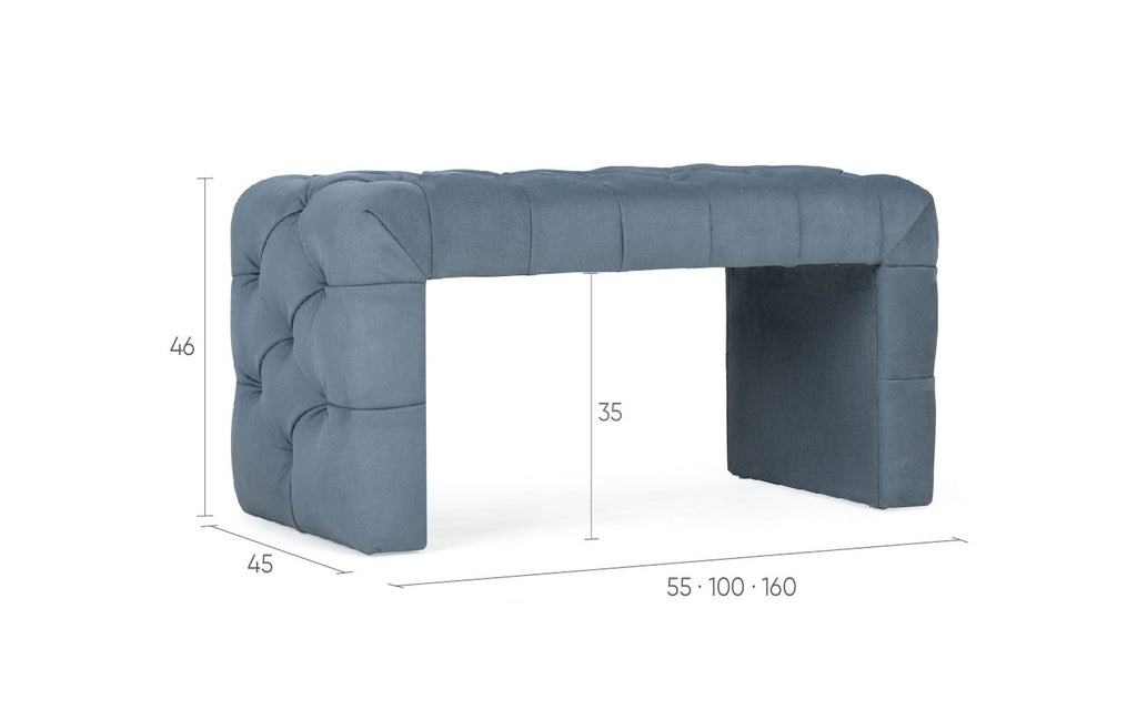 Greta bedroom bench, product photo on white background, view 1