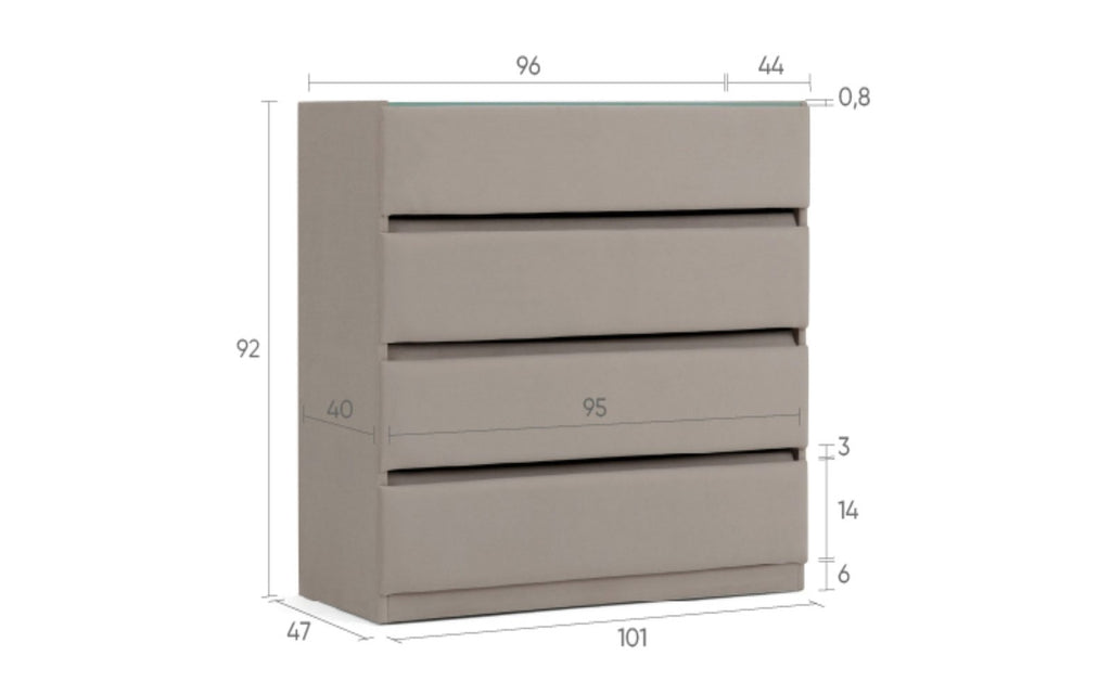 Lorenco dresser, product photo on white background, view 2