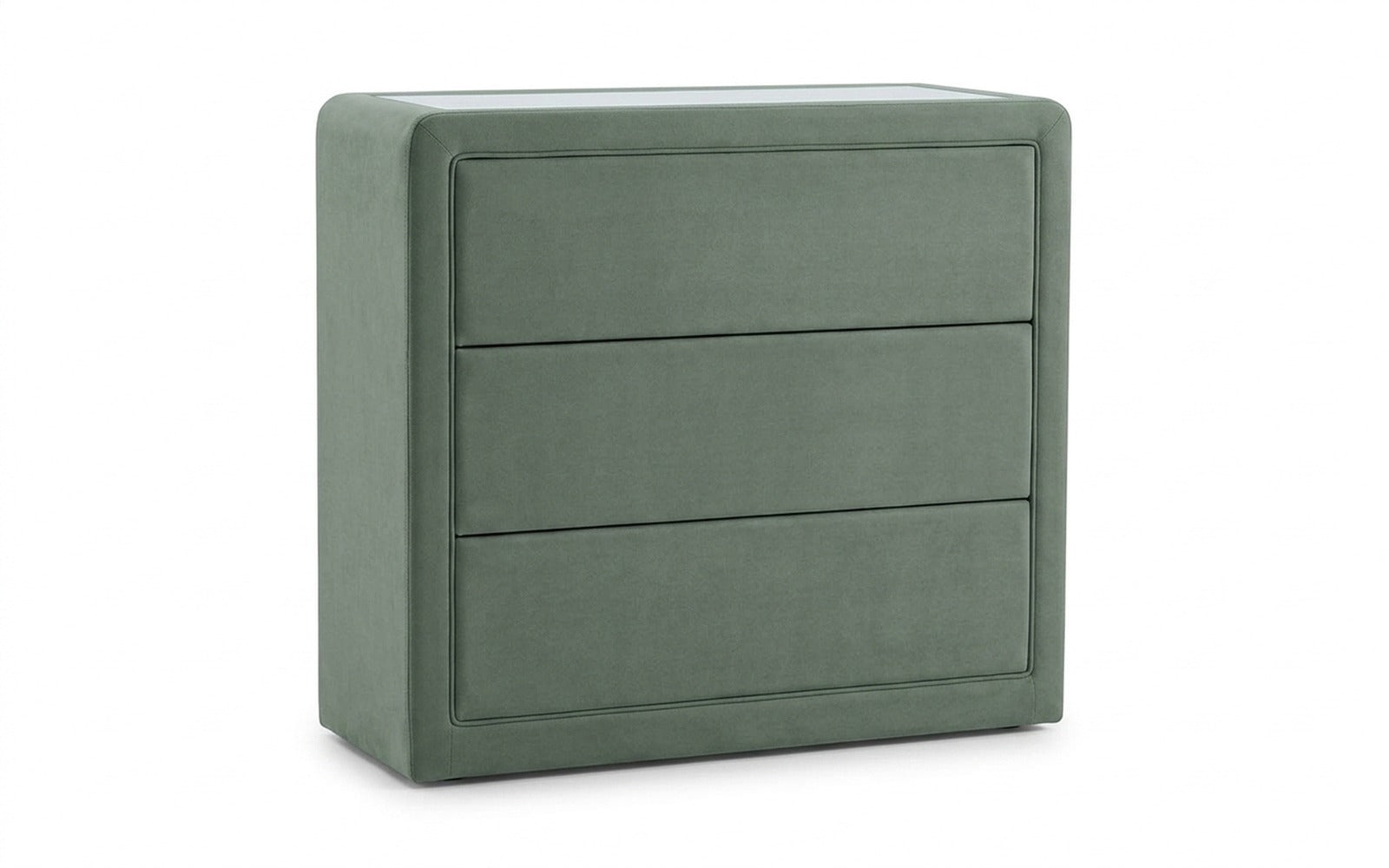 Orly dresser in Casanova Celadon fabric, product photo on white background