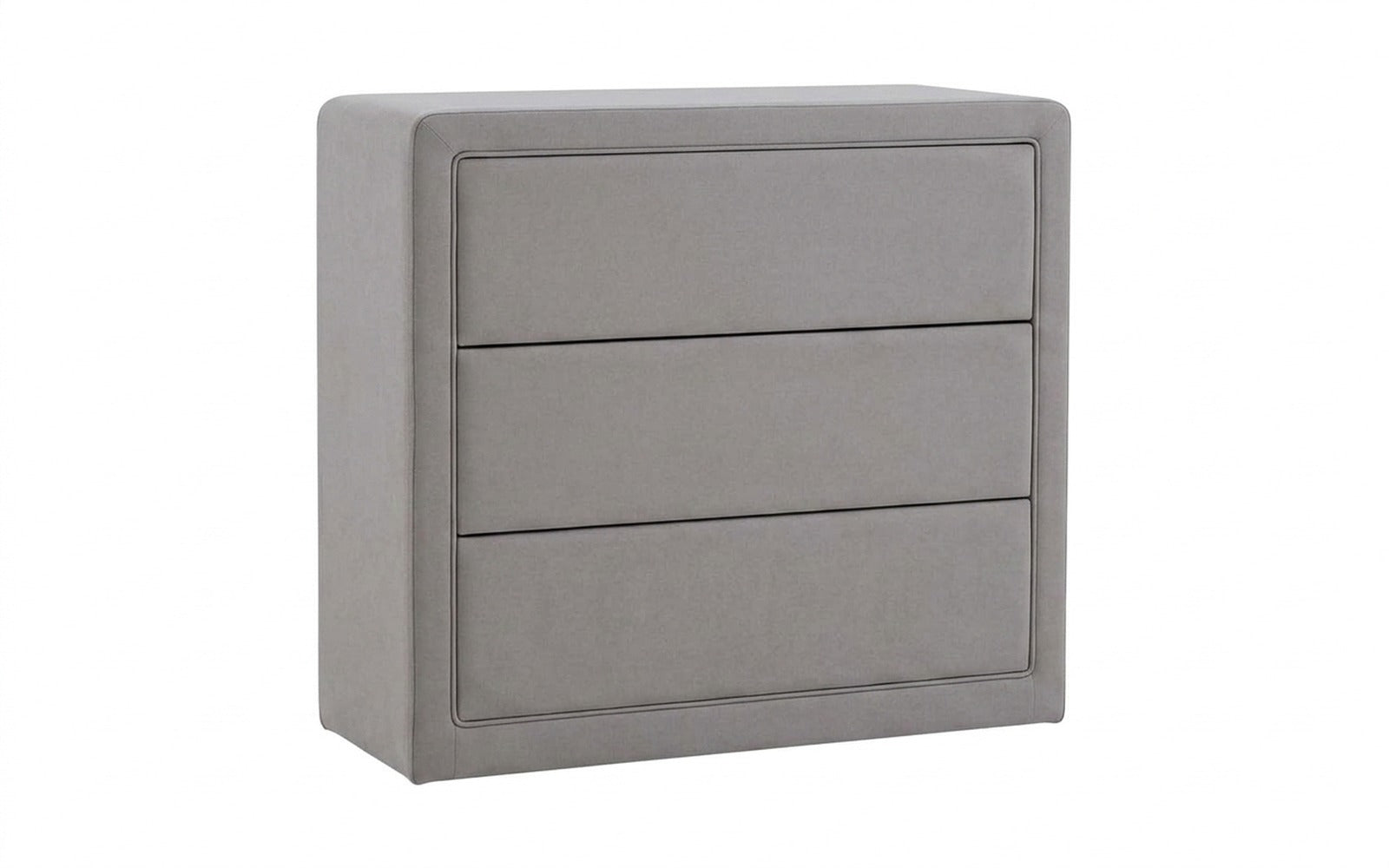 Orly dresser in Casanova Grey fabric, product photo on white background