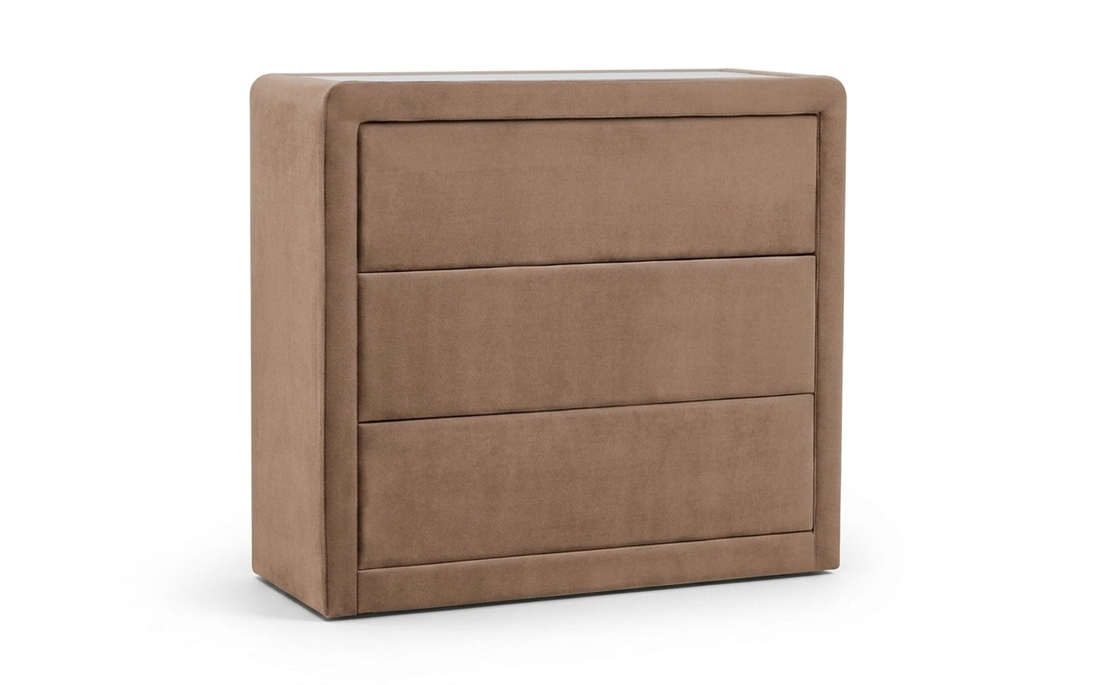 Orly dresser in Casanova Stone fabric, product photo on white background