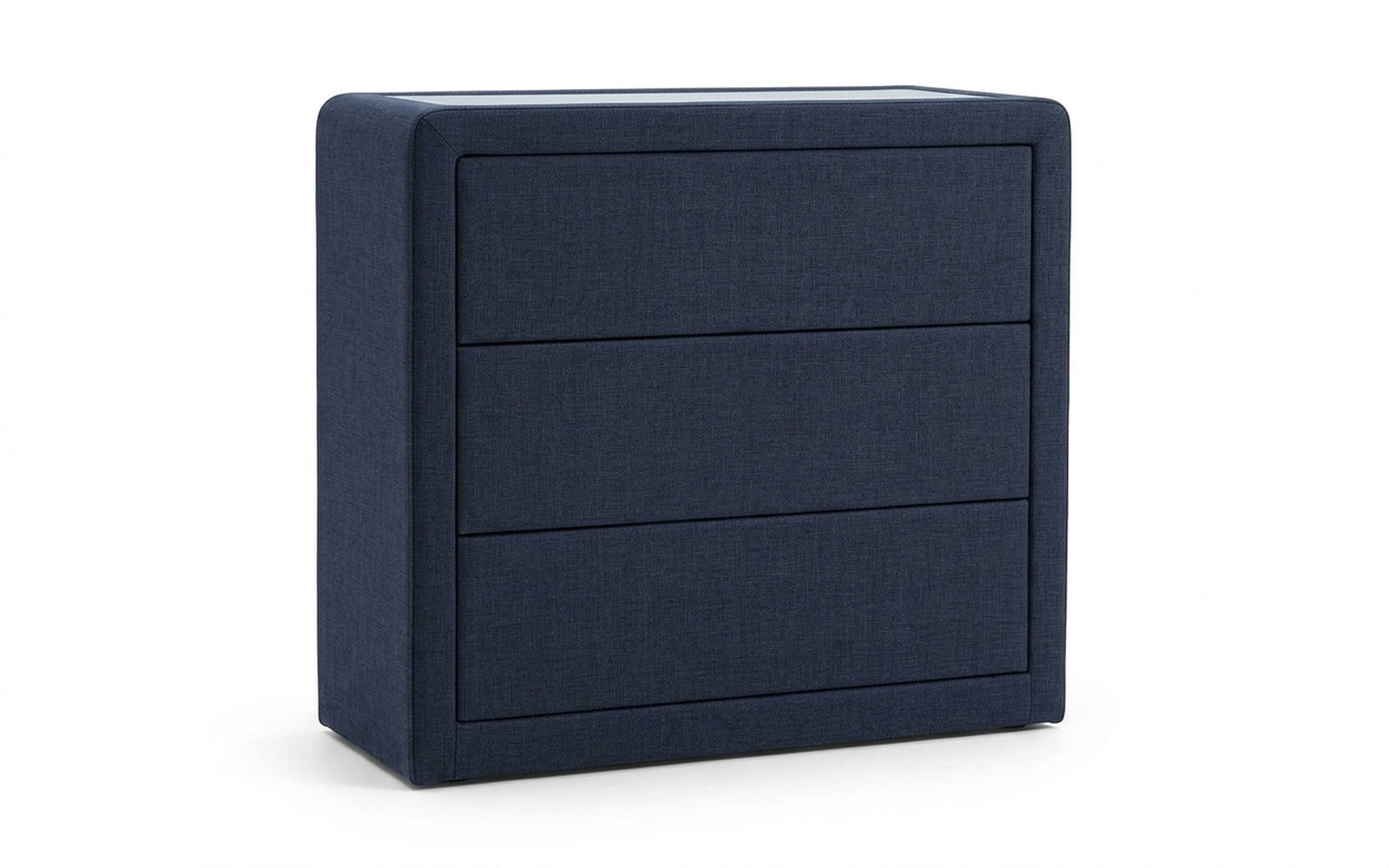 Orly dresser in Lidot Blue fabric, product photo on white background