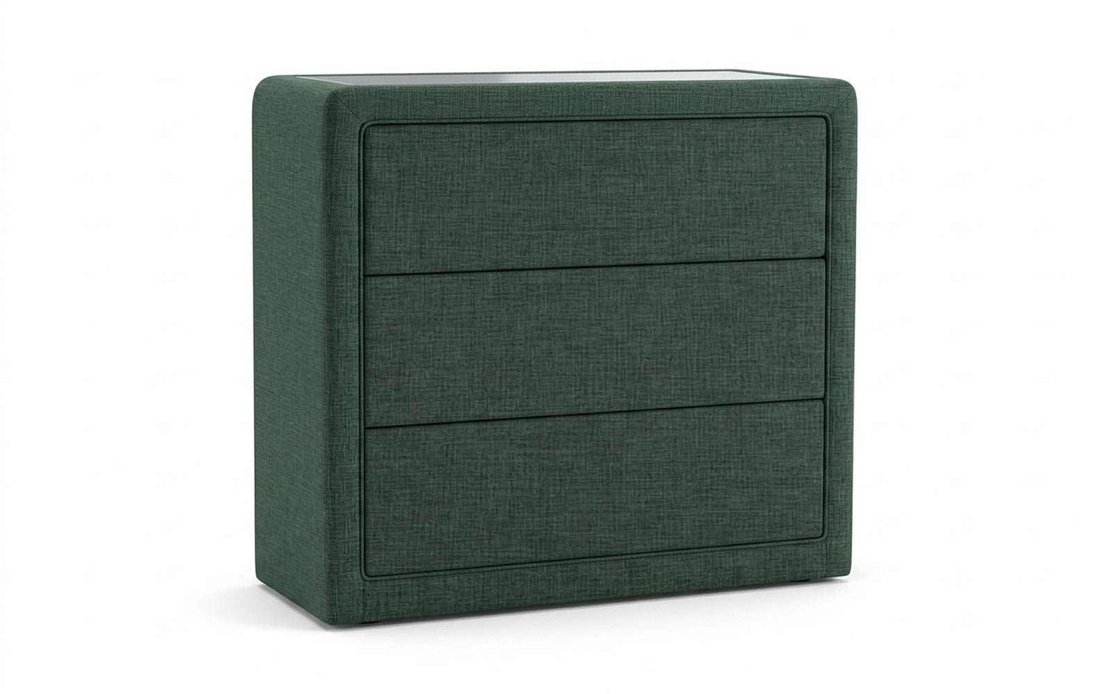Orly dresser in Lidot Green fabric, product photo on white background