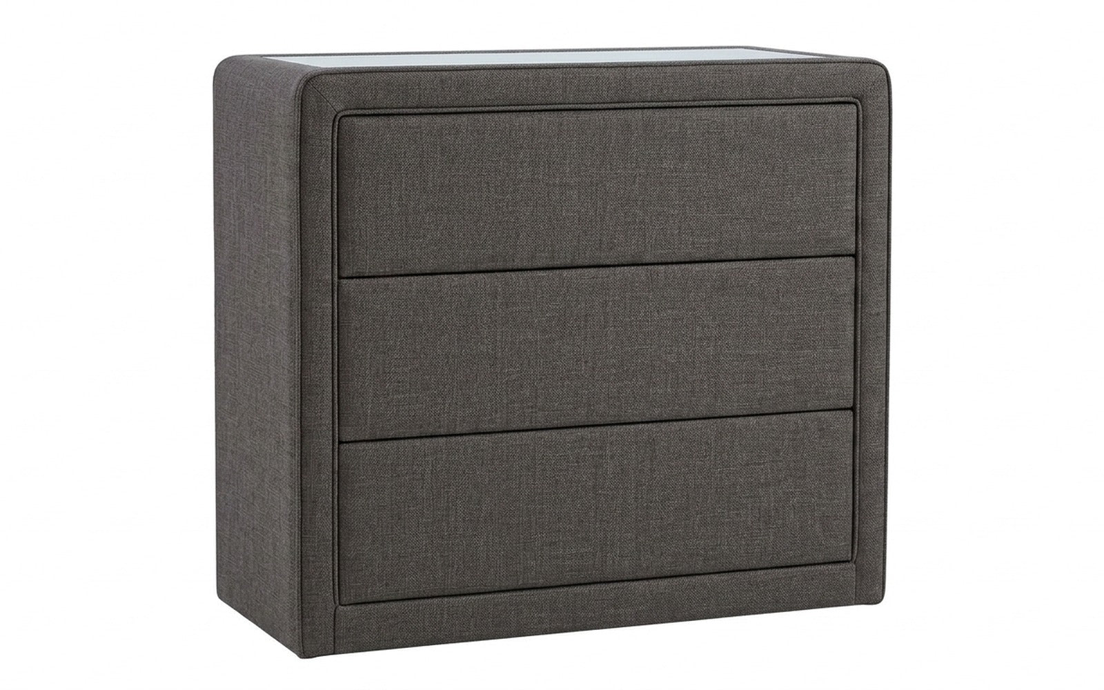 Orly dresser in Lidot Grey fabric, product photo on white background