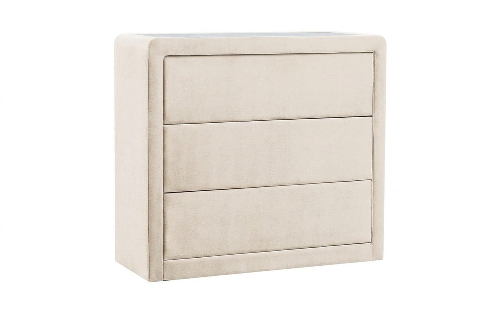 Orly dresser in Prime White fabric, product photo on white background
