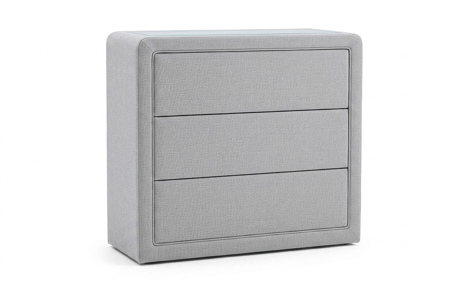 Orly dresser in Royal I Haze fabric, product photo on white background